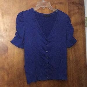 Blue short sleeve cardigan